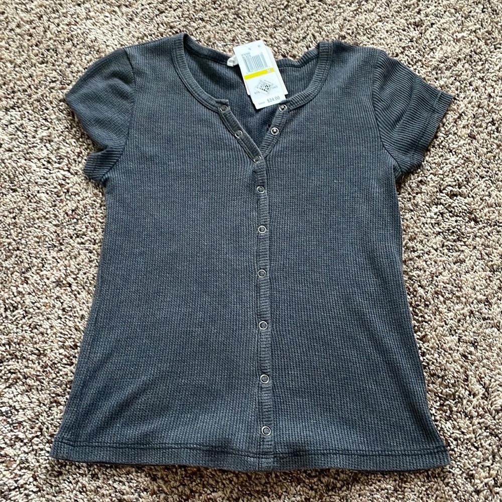 Hippie rose top charcoal grey, size:medium